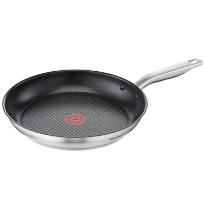 Obrázek TEFAL VIRTUOSO E49206 Pánev 28 cm bez povrchové úpravy záruka 10 let vysoce kvalitní ušlechtilá ocel indukce pečení recepty