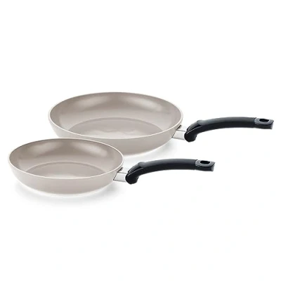 Obrázek Fissler Ceratal Classic sada pánví / 2dílná, hliníková pánev, Keramická povrchová úprava (24+28 cm) pánev nepřilnavá indukční, šedá