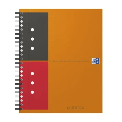Obrázek Oxford 100102680 Mezinárodní notebook A5 +, lemovaný, 80 listů, odolný kartonový kryt, oranžový