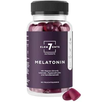 Obrázek Melatonin guma bez cukru veganská s valeriánem, heřmánkem, levandulí a passionovou květinou melatoningummies vysoká dávka spánek usínání vitamíny ovocná gumoví medvídci Gum