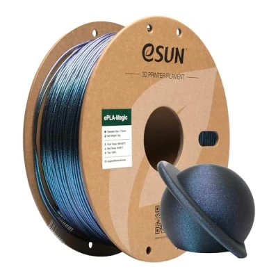 Obrázek eSUN Dual Color PLA Filament 1,75 mm, ePLA Magic Glitter 3D tiskárna Filament, přesnost rozměrů +/ 0,05 cívka 1 kg (2,2 LBS) pro tiskárnu, tmavě lesklá modrá