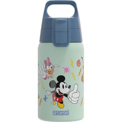 Obrázek SIGG Nerezová láhev na pití pro děti Shield One Disney Mickey &amp; Friends vhodná sycené nápoje zabezpečená proti vytečení lehká jako pírko bez BPA sport a škola xxxx 0,5 l