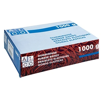 Obrázek ALCO Albert 762 gumové pásky, 150 x 4 mm, 1 kg, červené