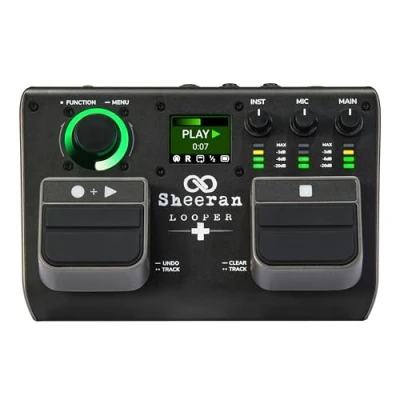 Obrázek SHEERAN LOOPER + Dual Track Pedál pro kytaru, basy, klávesy, vokály a další, s pamětí 128 smyček, 4 režimy smyčky, LED displejem audio rozhraní