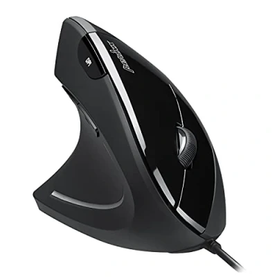 Obrázek Perixx Perimice 513L vertikální ergonomická myš s 2 DPI, 6 tlačítky optická úrovněmi DPI spínače 1000 1600, levák, černá