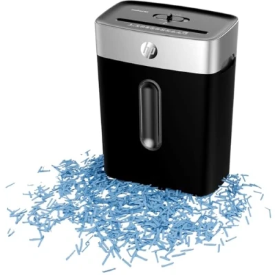 Obrázek HP OneShred 8CC Black, skartovačka, bezpečnostní stupeň P 4, Cross Cut, 8 listů, 2826, černá/stříbrná, střih částic