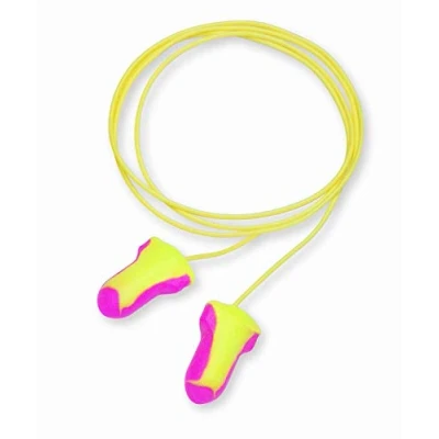 Obrázek Foam Ear Plugs, Reusable, tričko Shape, Corded, 100/Bx, Pink/Yellow, Sold AS 1 box