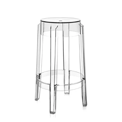 Obrázek Kartell 4899B4 Charles Ghost Stool, výška 75 cm, křišťál, 2 kusy