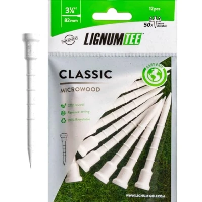 Obrázek Dynatour Lignum Golf Tees bílé 82 mm 12 kusů mikrowood se systémem distančního kroužku