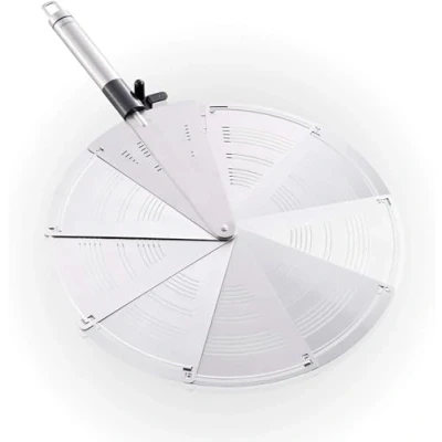 Obrázek Leifheit Skládací ochrana proti postříkání ProLine, z nerezové oceli, šetří místo ve velikosti zvedáku na dort, vhodná do Ø 28 cm, myčky, s praktickým závěsným očkem
