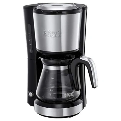 Obrázek Russell Hobbs mini kávovar kompaktní nerezová ocel, 0,6l skleněná konvice, až 5 šálků, úspora místa, permanentní filtr, automatické vypnutí, 650 wattů, ohřívací deska, s filtrem 24210 56