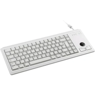 Obrázek CHERRY G84 4400, kompaktní klávesnice s trackbalem, německé rozložení (QWERTZ), kabelové připojení (připojení PS/2), 2 tlačítka myši, mechanické spínače ML, šedá
