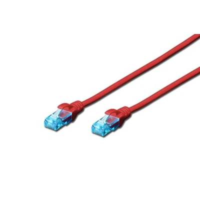 Obrázek DIGITUS LAN Kabel Cat 5e 5m CCA Netzwerkkabel Mit RJ45 U/UTP Ungeschirmt Kompatibel zu 6 &amp; 5 Rot