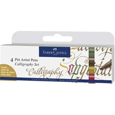 Obrázek FABER CASTELL 167505 Tušové pero Pitt Artist Pen Calligraphy Set, 2,5 mm, 4dílné pouzdro, vícebarevné