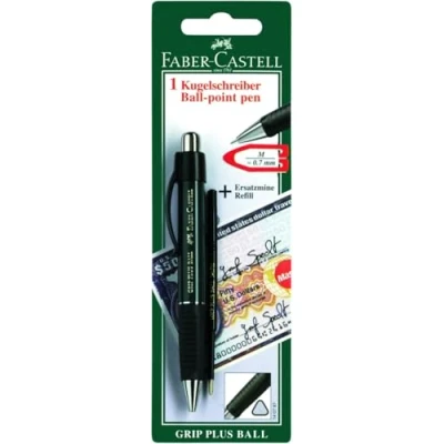 Obrázek FABER CASTELL 140797 kuličkové pero GRIP PLUS BALL, náplň: M, barva násady: červená, modrá, zelená nebo černá, výběr barvy není možný