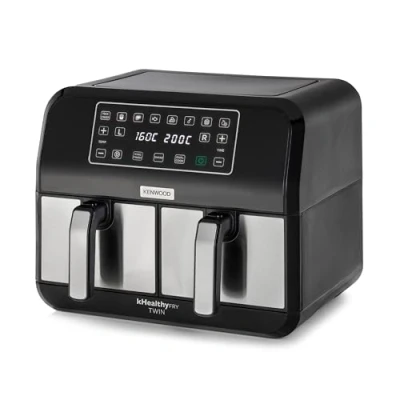 Obrázek Kenwood Fritéza kHealthy Twin Airfryer, 8 l (2 x 4 l), dvojitá komora, programů, funkce Dual Cook &amp; Sync Finish, dotykový displej, nepřilnavý, 200 , časovač (až 60 min) a sušení 24 hodin),
