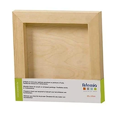 Obrázek Artémio Rámeček na obrázky, čtvercový, 20 cm, dřevěný dekorační pták, Béžová