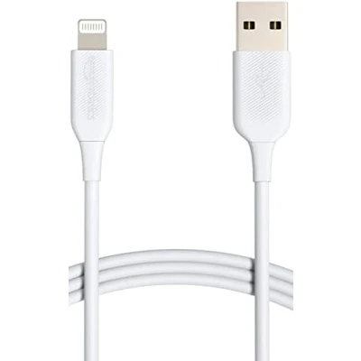 Obrázek Amazon Basics Propojovací kabel Lightning na USB A, MFi certifikovaný nabíjecí pro iPhone, bílý, 0,9 m