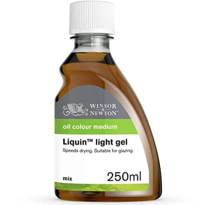 Obrázek Winsor &amp; Newton 3039754 prostředek na olejomalbu, gel Liquin Light, láhev 250 ml, lazující malířský bázi alkydů, chrání před žloutnutím