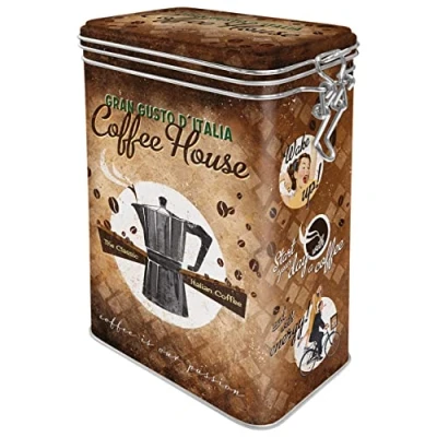 Obrázek Nostalgic Art Retro dóza na kávu, 1,3 l, Coffee House nápad dárek pro fanoušky kávy, plechová s aroma víkem, vintage design