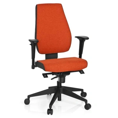 Obrázek hjh OFFICE Profesionální kancelářská židle 608818 PRO TEC 500, látková červená, otočná židle, ergonomická, výškově nastavitelná opěrka a loketní opěrky