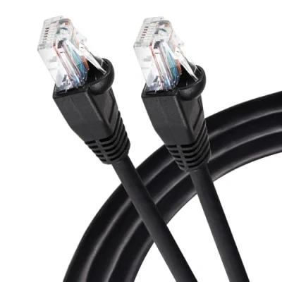 Obrázek Maplin Ethernet Kabel, 0,5 m, schwarz, CAT6 Gigabit UTP LAN Netzwerkkabel RJ45 High Speed 10Gbps kompatibel mit Laptop, PC, PS4, PS5, Xbox, Switch, Modem, Router, Smart TV, Drucker, Sky Box, WiFi