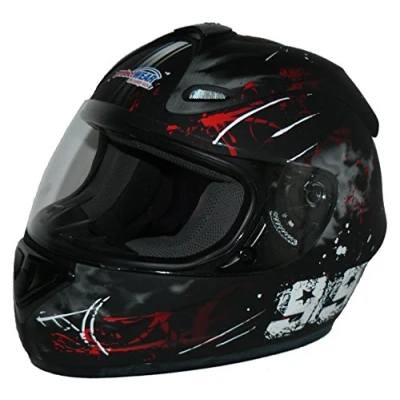 Obrázek Protectwear Motocyklová helma FS 801, design 99R, černá/červená, M