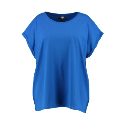 Obrázek Urban Classics Curvy Ladies Extended Shoulder TEE Jednoduché tričko, Ženy, Velikost: Medium, Bright blue