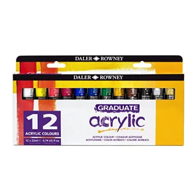 Obrázek Daler Rowney Graduate akryl, akrylová barva studentské kvality, sada s 12 x 22 ml, multi