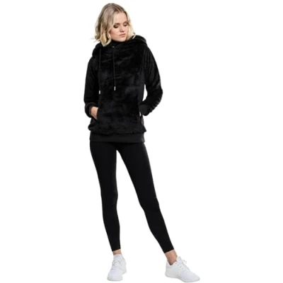 Obrázek Urban Classics Teddy Mikina s kapucí, Ženy, Velikost: Large, Black
