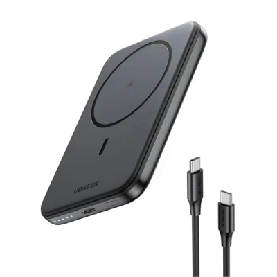Obrázek UGREEN bezdrátová powerbanka Nexode, 5 000 mAh, malá magnetická s funkcí rychlého nabíjení USB C, externí baterie, magnetická, kompatibilní iPhone 16 Pro Max/16 Pro/16/15 12