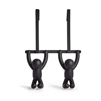 Obrázek Umbra 1004260 040 Buddy věšák na dveře s dvojitými háčky, plast, černá, 21,59 x 6,35 31,75 cm