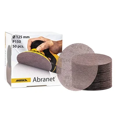 Obrázek Mirka Abranet Brusná mřížka Ø 125 mm suchý zip / zrnitost P150 50 ks 5423205015 vhodné pro všechny excentrické brusky a broušení dřeva, tmelu, laku, plastu