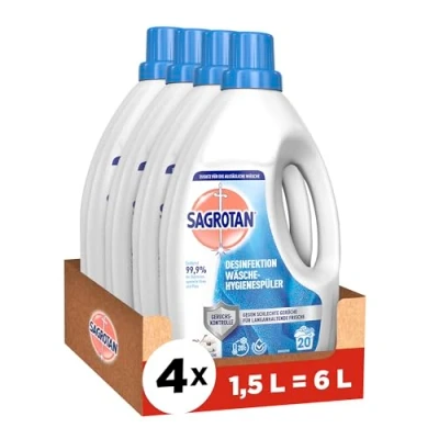 Obrázek Sagrotan Hygienický čistič na prádlo Himmelsfrische dezinfekční prostředek pro hygienicky čisté a čerstvé 4 x 1,5 l v praktickém výhodném balení