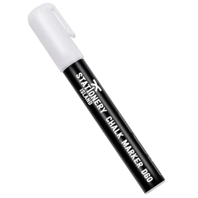 Obrázek STATIONERY ISLAND Weiß Kreidestift für Tafel Abwaschbar, Fenster, Kreidemarker Weiss, 6 MM 1 Stück