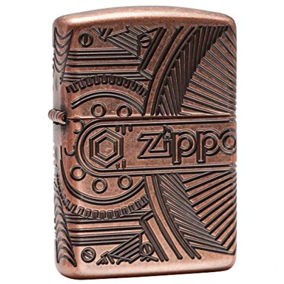 Obrázek Zippo Unisex Gears Regular Windproof Lehký, Armor Antik měď, One Size
