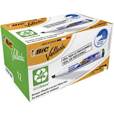 Obrázek BIC Velleda 1751 popisovač na bílé tabule (3,7 5,5 mm) 12 ks zelené