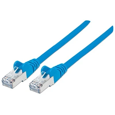 Obrázek Intellinet 350723 síťový kabel Cat6A SFTP 100% měď RJ 45 konektor/RJ konektor, 0,5 m modrý