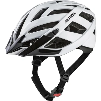 Obrázek ALPINA PANOMA Classic lehká, optimálně odvětrávaná cyklistická přilba S volitelným LED světlem pro dospělé, White Gloss, (52 57 cm)