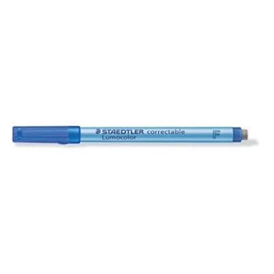 Obrázek STAEDTLER Lumocolor 305 F 3 correctable fóliová tužka hrot, cca 0,6 mm, 10 kusů v kartonovém pouzdře, modrá