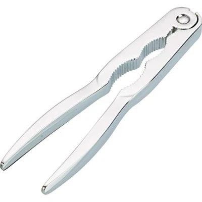 Obrázek MasterClass Deluxe louskáček z ušlechtilé oceli s pružinovým mechanismem a zoubkovanými drážkami, barva: stříbrná, 17 cm, vhodná také pro extrémně tvrdé ořechy