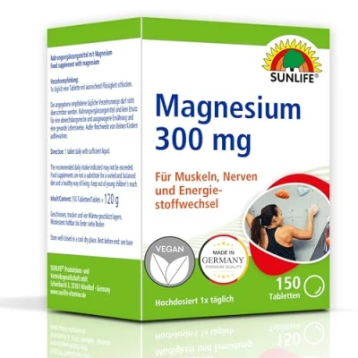 Obrázek Sunlife Hořčíkové tablety 300 mg, 150 tablet