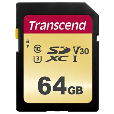 Obrázek Transcend Paměťová karta 64 GB SDXC/SDHC 500S TS64GSDC500S (ekologické balení) / čtení až 95 MB a zapisování 65