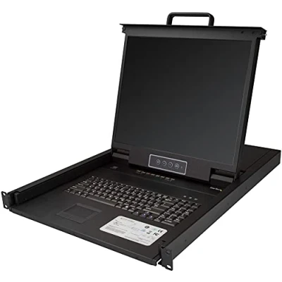 Obrázek StarTech.com 8portový Rack KVM konzole s 1,8 m kabely US klávesnice (QWERTY), integrovaný Switch 19&quot; LCD monitorem 1HE OSD 50. 000 MTBF USB + VGA(RKCONS1908K)