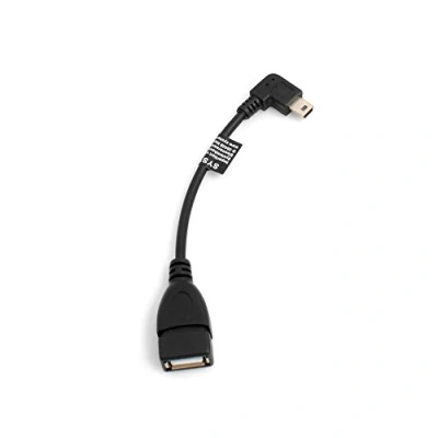 Obrázek System S Mini USB 90 stupňů levý úhlový konektor na typ A (první) zdířka kabel datový nabíjecí 13 cm