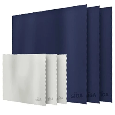 Obrázek MR.SIGA Hochwertig Mikrofaser Reinigungstücher Brillenputztuch für Brillen, Bildschirme, Tabletten, Gläser, 3 Stücke in Marineblau mit 40,6 x cm, Grau 15,2 17,8 cm