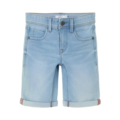 Obrázek Name it Silas SLIM Džínové kraťasy pro děti, Velikost: 92, Light blue denim