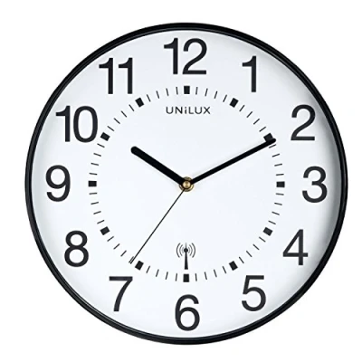 Obrázek Unilux Rádiové nástěnné hodiny Maxi Wave, 37,5 cm, černé