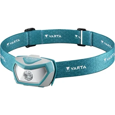 Obrázek VARTA Čelovka LED vč. 3 x AAA baterie čelovka na hlavu, Outdoor Sports H10 Pro, dva režimy svícení, ochrana proti stříkající vodě, funkce stmívání, s otočnou hlavou, modrá