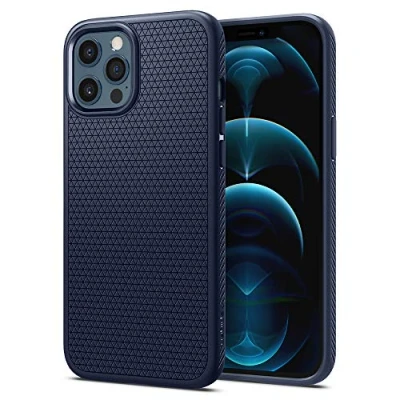 Obrázek Spigen Liquid Air pouzdro kompatibilní s iPhone 12 Pro a Navy Blue
